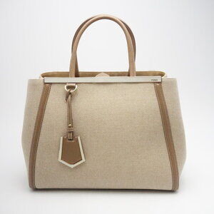 Fendi Bag 2Way Canvas Leather Beige